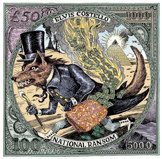 National Ransom / Elvis Costello by Tony Millionaire